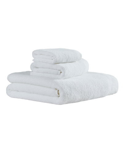 Shop Calvin Klein Entwine Solid Cotton Terry 3-piece Towel Set In White