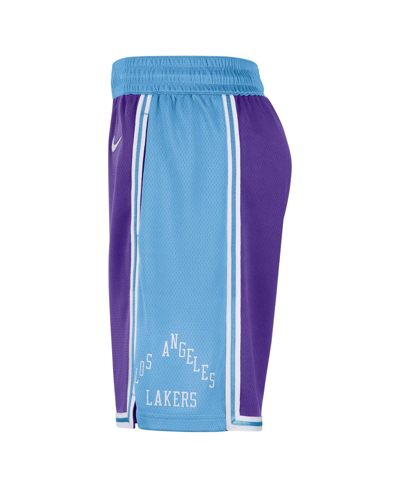 Shop Nike Men's  Purple, Blue Los Angeles Lakers 2021/22 City Edition Swingman Shorts In Purple,blue