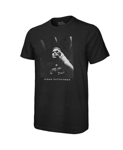 Majestic Threads Aidan Hutchinson Black Detroit Lions Graphic T-shirt In Black
