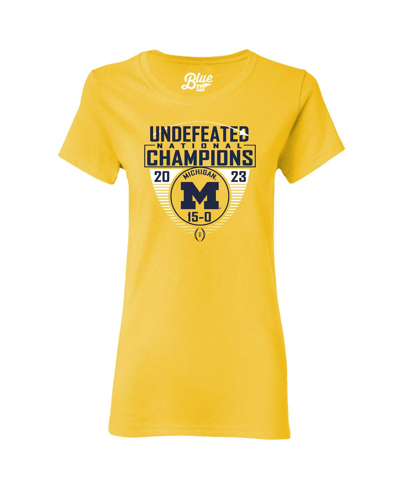 Shop Blue 84 Women's  Maize Michigan Wolverines College Football Playoff 2023 National Champions Draft Pic