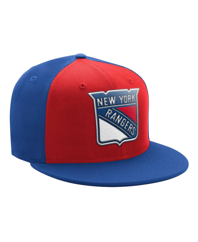 Shop Starter Men's  Red, Blue New York Rangers Logo Two-tone Snapback Hat In Red,blue
