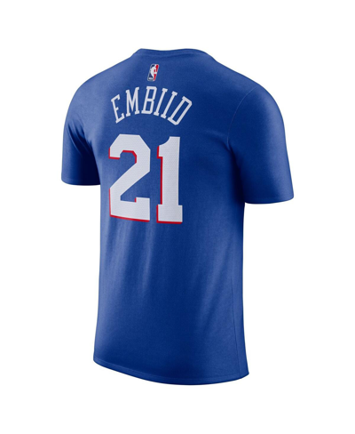 Nike Big Boys And Girls Joel Embiid Royal Philadelphia 76ers Logo Name And Number Performance T-shirt In Royal