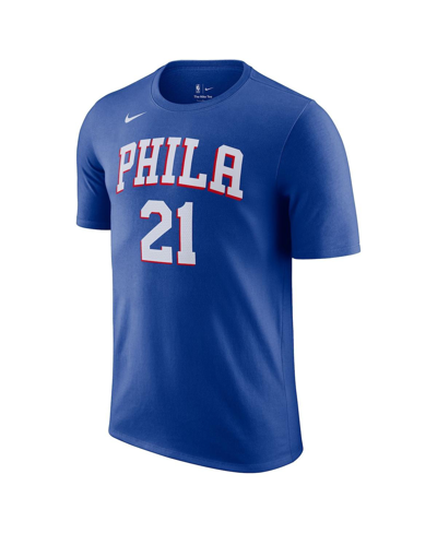 Nike Big Boys And Girls Joel Embiid Royal Philadelphia 76ers Logo Name And Number Performance T-shirt In Royal