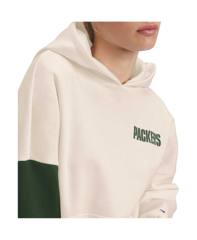 Tommy Hilfiger Women's  Cream, Green Green Bay Packers Harriet Pullover Hoodie In Cream,green
