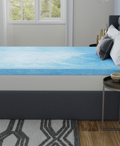 Vibe 3" Gel Swirl Memory Foam Mattress Topper, King In Blue