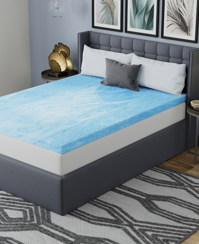Vibe 3" Gel Swirl Memory Foam Mattress Topper, King In Blue