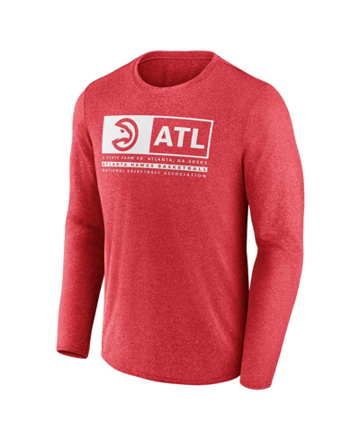 Shop Fanatics Men's  Heather Red Atlanta Hawks Three-point Play T-shirt