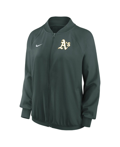 Nike Women's  Green Oakland Athletics Authentic Collection Team Raglan Performance Full-zip Jacket In Green