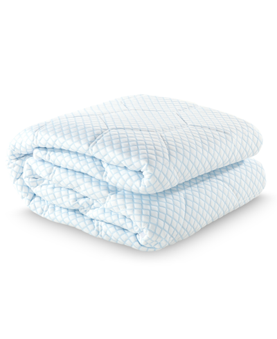 Vibe Cooling Quilted Memory Foam Mattress Pad, King In White