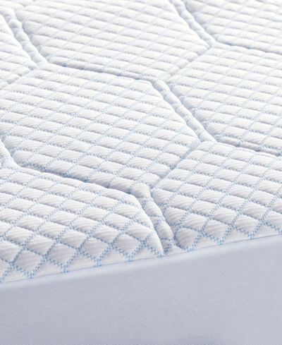 Vibe Cooling Quilted Memory Foam Mattress Pad, King In White