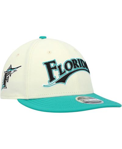 New Era X Felt Cream Florida Marlins Low Profile 9fifty Snapback Hat In Cream