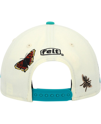 New Era X Felt Cream Florida Marlins Low Profile 9fifty Snapback Hat In Cream