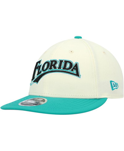 New Era X Felt Cream Florida Marlins Low Profile 9fifty Snapback Hat In Cream