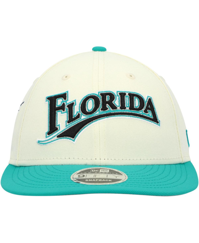 New Era X Felt Cream Florida Marlins Low Profile 9fifty Snapback Hat In Cream