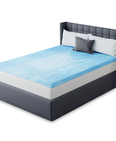 Vibe 3" Gel Swirl Memory Foam Mattress Topper, Twin In Blue