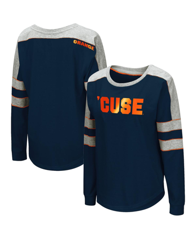 Shop Colosseum Women's  Navy Syracuse Orange Trey Dolman Long Sleeve T-shirt