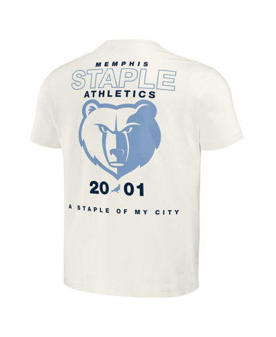 Shop Staple Men's Nba X  Cream Distressed Memphis Grizzlies Home Team T-shirt