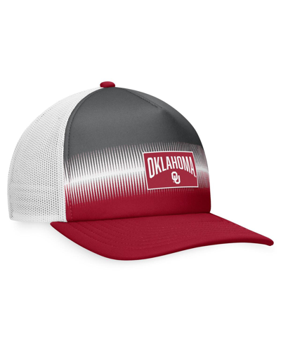 Shop Top Of The World Men's  Crimson, Gray Oklahoma Sooners Daybreak Foam Trucker Adjustable Hat In Crimson,gray