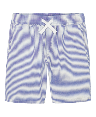 Shop Tommy Hilfiger Little Boys Seersucker Stripe Pull-on Shorts In Surf The Web