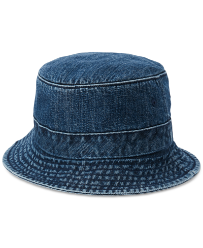Shop Polo Ralph Lauren Men's Polo Bear Denim Bucket Hat In Dark Wash Denim