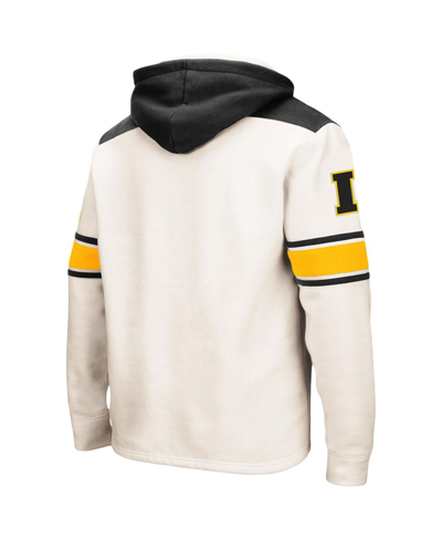 Colosseum Men's  Cream Iowa Hawkeyes Big And Tall Hockey Lace-up Pullover Hoodie In Cream