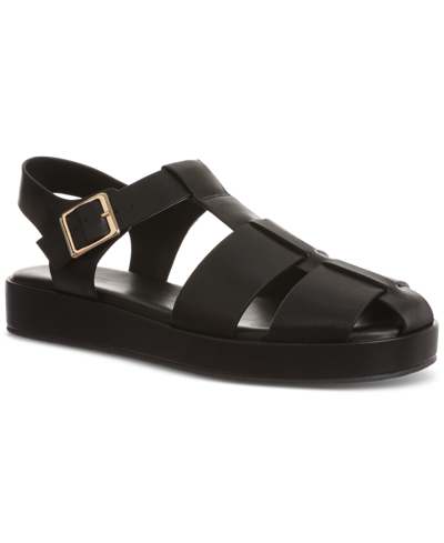 Shop On 34th Women's Ellaa Fisherman Sandals, Created For Macy's In Black Smooth