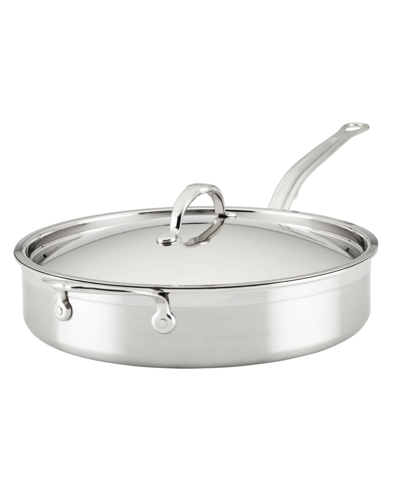 Shop Hestan Probond Clad Stainless Steel With Titum Nonstick 5-quart Covered Saute Pan With Helper Handle