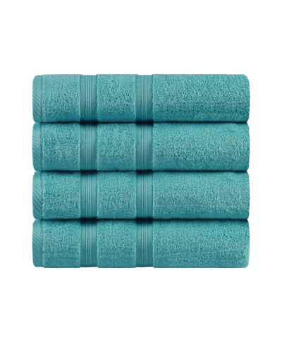 Superior Smart Dry Zero Twist Cotton 4-piece Bath Towel Set In Turquoise