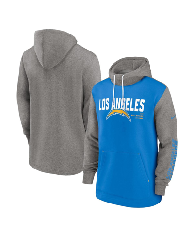 Shop Nike Men's  Powder Blue Los Angeles Chargers Fashion Color Block Pullover Hoodie