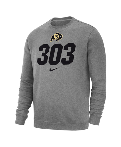 Shop Nike Men's  Heather Gray Colorado Buffaloes 303 Pullover Sweatshirt