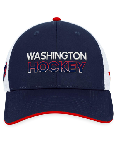 Shop Fanatics Men's  Navy Washington Capitals Authentic Pro Rink Trucker Adjustable Hat
