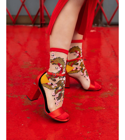 Sock Candy Women's Year Of The Dragon Sheer Sock In Dragon