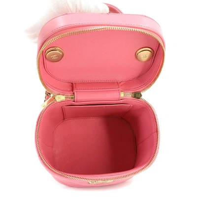 Pre-owned Chanel Vanity Pink Leather Shoulder Bag ()