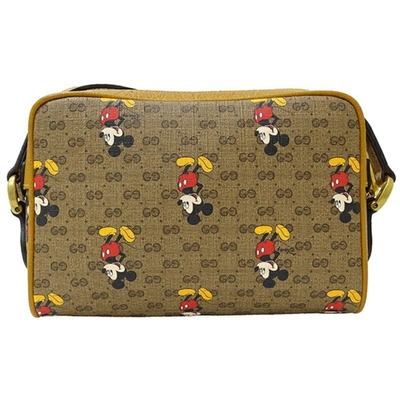 Shop Gucci Disney X  Beige Canvas Shoulder Bag ()