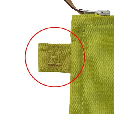 Shop Hermes Hermès Bora Bora Green Cotton Clutch Bag ()
