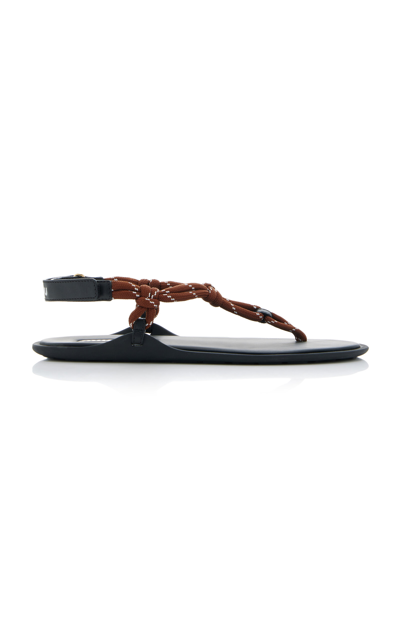 Shop Miu Miu Rope Sandals In Brown