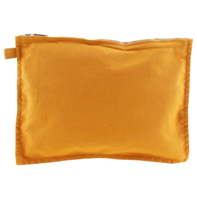 Shop Hermes Hermès Orange Cotton Clutch Bag ()