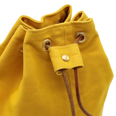 Shop Hermes Hermès Polochon Mimil Yellow Canvas Shoulder Bag ()