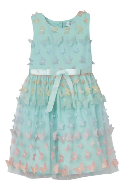Shop Speechless Kids' 3d Sleeveless Butterfly Dress In Mint/ Coral J
