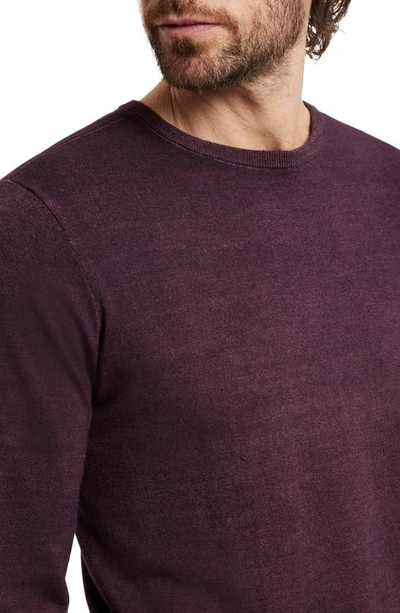 Shop John Varvatos Chase Merino Wool Blend Long Sleeve T-shirt In Dark Plum