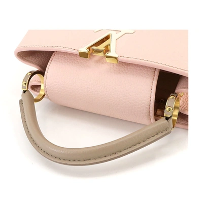 Pre-owned Louis Vuitton Capucines Pink Leather Shoulder Bag ()