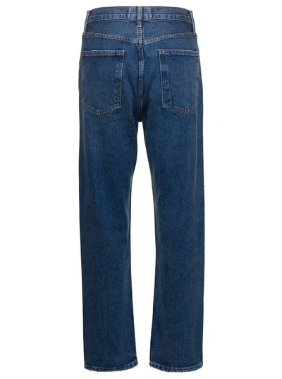 Shop Agolde '90's' Blue Five-pocket Style Straight Jeans In Cotton Denim Woman
