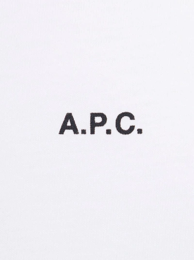 Shop Apc 'kyle' White Crewneck T-shirt With Front Logo Print In Cotton Man