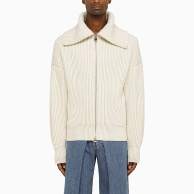 Shop Alexander Mcqueen Ivory Ribbed Cardigan In And In White