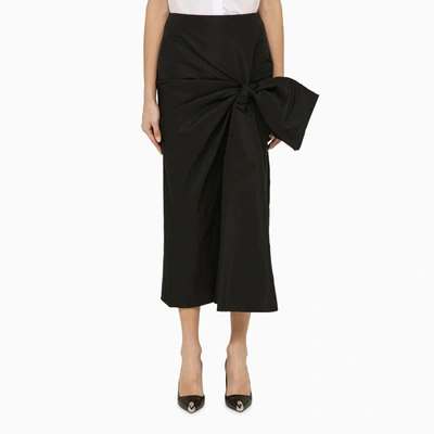 Shop Alexander Mcqueen Pencil Skirt With Bow In Black