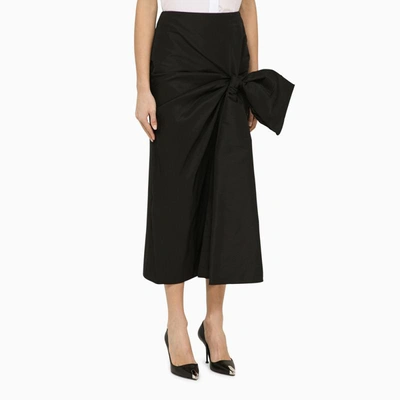 Shop Alexander Mcqueen Pencil Skirt With Bow In Black