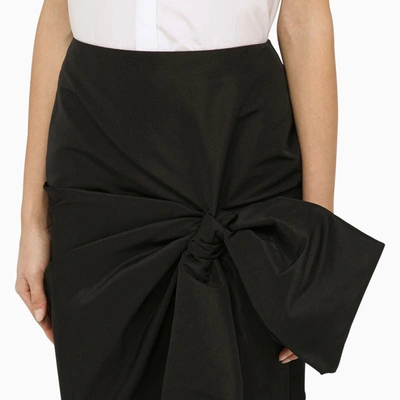 Shop Alexander Mcqueen Pencil Skirt With Bow In Black