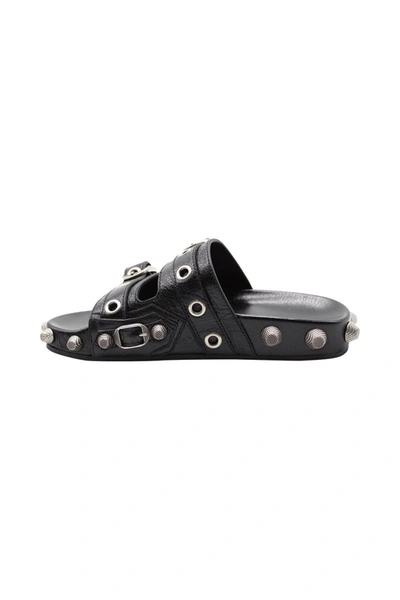 Shop Balenciaga Cagole Sandal In Black Arena Lambskin Shoes