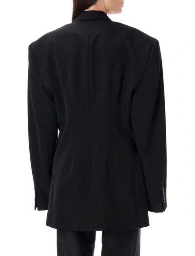 Shop Balenciaga Clinched Jacket In Black