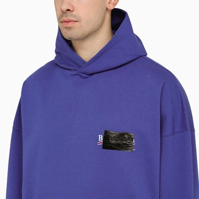 Shop Balenciaga Indigo Political Campaign Sweatshirt In Blue